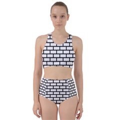 Bricks Wall Pattern Seamless Racer Back Bikini Set