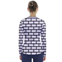 Bricks Wall Pattern Seamless V-Neck Long Sleeve Top View2