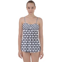 Bricks Wall Pattern Seamless Babydoll Tankini Set by Maspions