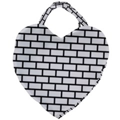 Bricks Wall Pattern Seamless Giant Heart Shaped Tote by Maspions