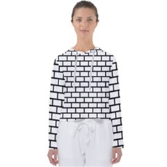 Bricks Wall Pattern Seamless Women s Slouchy Sweat