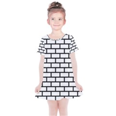 Bricks Wall Pattern Seamless Kids  Simple Cotton Dress