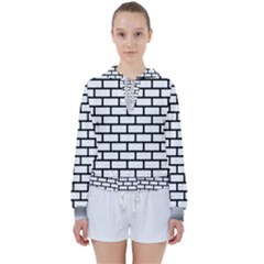 Bricks Wall Pattern Seamless Women s Tie Up Sweat by Maspions