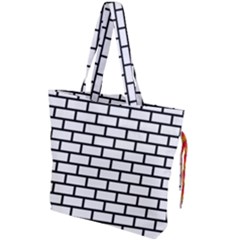 Bricks Wall Pattern Seamless Drawstring Tote Bag