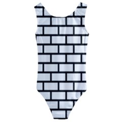 Bricks Wall Pattern Seamless Kids  Cut-out Back One Piece Swimsuit