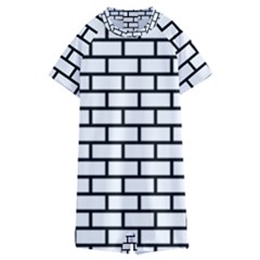 Bricks Wall Pattern Seamless Kids  Boyleg Half Suit Swimwear