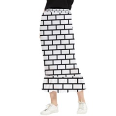 Bricks Wall Pattern Seamless Maxi Fishtail Chiffon Skirt