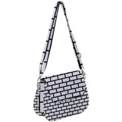 Bricks Wall Pattern Seamless Saddle Handbag by Maspions