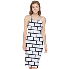 Bricks Wall Pattern Seamless Bodycon Cross Back Summer Dress