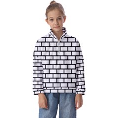 Bricks Wall Pattern Seamless Kids  Half Zip Hoodie