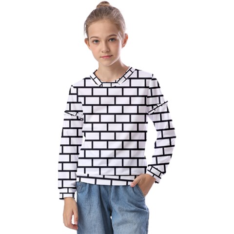 Bricks Wall Pattern Seamless Kids  Long Sleeve T-shirt With Frill  by Maspions