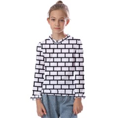 Bricks Wall Pattern Seamless Kids  Frill Detail T-shirt