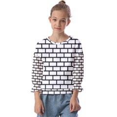 Bricks Wall Pattern Seamless Kids  Cuff Sleeve Top