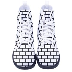 Bricks Wall Pattern Seamless Men s High-top Canvas Sneakers