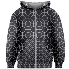 Geometric Pattern Design White Kids  Zipper Hoodie Without Drawstring