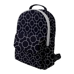 Geometric Pattern Design White Flap Pocket Backpack (large)