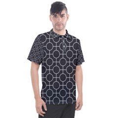 Geometric Pattern Design White Men s Polo T-shirt