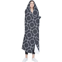 Geometric Pattern Design White Wearable Blanket by Maspions