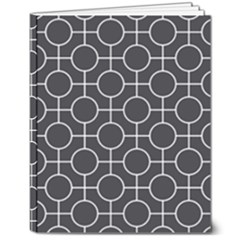 Geometric Pattern Design White 8  X 10  Hardcover Notebook by Maspions