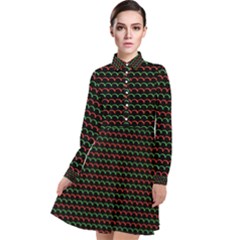 Geometric Pattern Design Line Long Sleeve Chiffon Shirt Dress