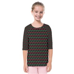 Geometric Pattern Design Line Kids  Quarter Sleeve Raglan T-shirt