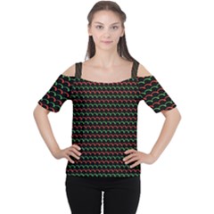 Geometric Pattern Design Line Cutout Shoulder T-shirt