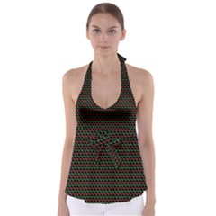 Geometric Pattern Design Line Tie Back Tankini Top