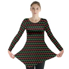 Geometric Pattern Design Line Long Sleeve Tunic 