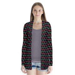 Geometric Pattern Design Line Drape Collar Cardigan