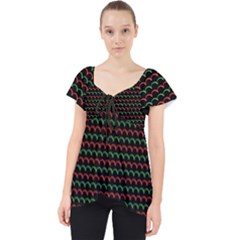 Geometric Pattern Design Line Lace Front Dolly Top