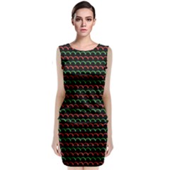 Geometric Pattern Design Line Sleeveless Velvet Midi Dress