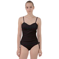 Geometric Pattern Design Line Sweetheart Tankini Set