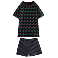 Geometric Pattern Design Line Kids  Swim T-shirt And Shorts Set