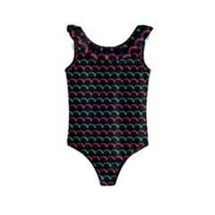 Geometric Pattern Design Line Kids  Frill Swimsuit