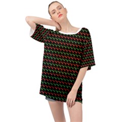 Geometric Pattern Design Line Oversized Chiffon Top