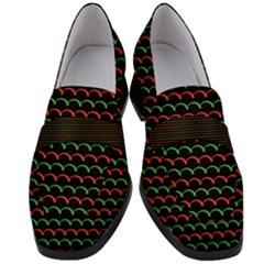 Geometric Pattern Design Line Women s Chunky Heel Loafers