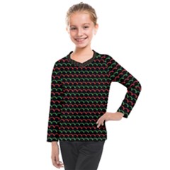 Geometric Pattern Design Line Kids  Long Mesh T-shirt