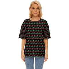 Geometric Pattern Design Line Oversized Basic T-shirt