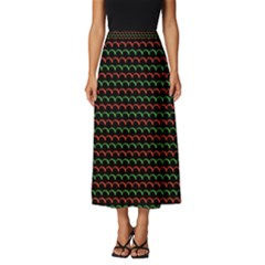 Geometric Pattern Design Line Classic Midi Chiffon Skirt