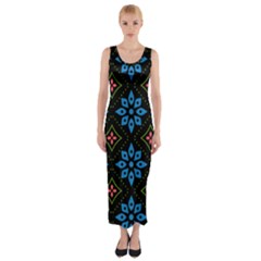 Flowers Pattern Floral Seamless Fitted Maxi Dress