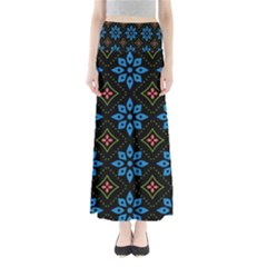 Flowers Pattern Floral Seamless Full Length Maxi Skirt by Maspions