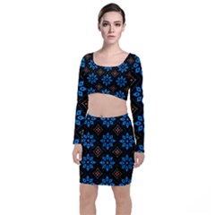 Flowers Pattern Floral Seamless Top And Skirt Sets