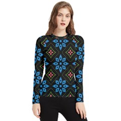 Flowers Pattern Floral Seamless Women s Long Sleeve Rash Guard