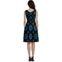 Flowers Pattern Floral Seamless Sleeveless V-Neck Skater Dress with Pockets View4