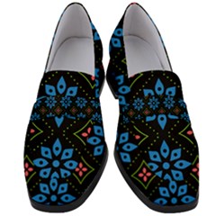 Flowers Pattern Floral Seamless Women s Chunky Heel Loafers by Maspions