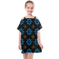 Flowers Pattern Floral Seamless Kids  One Piece Chiffon Dress