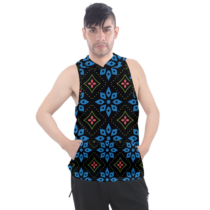 Flowers Pattern Floral Seamless Men s Sleeveless Hoodie