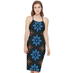 Flowers Pattern Floral Seamless Bodycon Cross Back Summer Dress