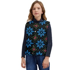 Flowers Pattern Floral Seamless Kid s Button Up Puffer Vest	 by Maspions