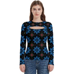 Flowers Pattern Floral Seamless Women s Cut Out Long Sleeve T-shirt by Maspions